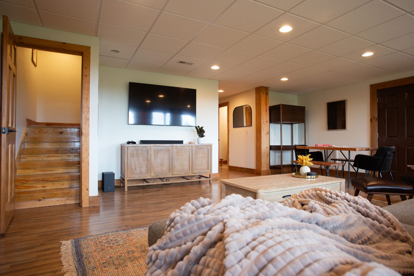 60″ TV and media console