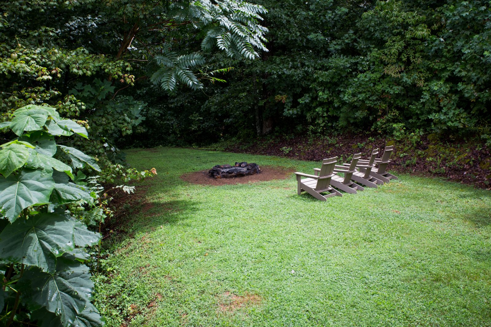 Backyard fire pit at The Ridge