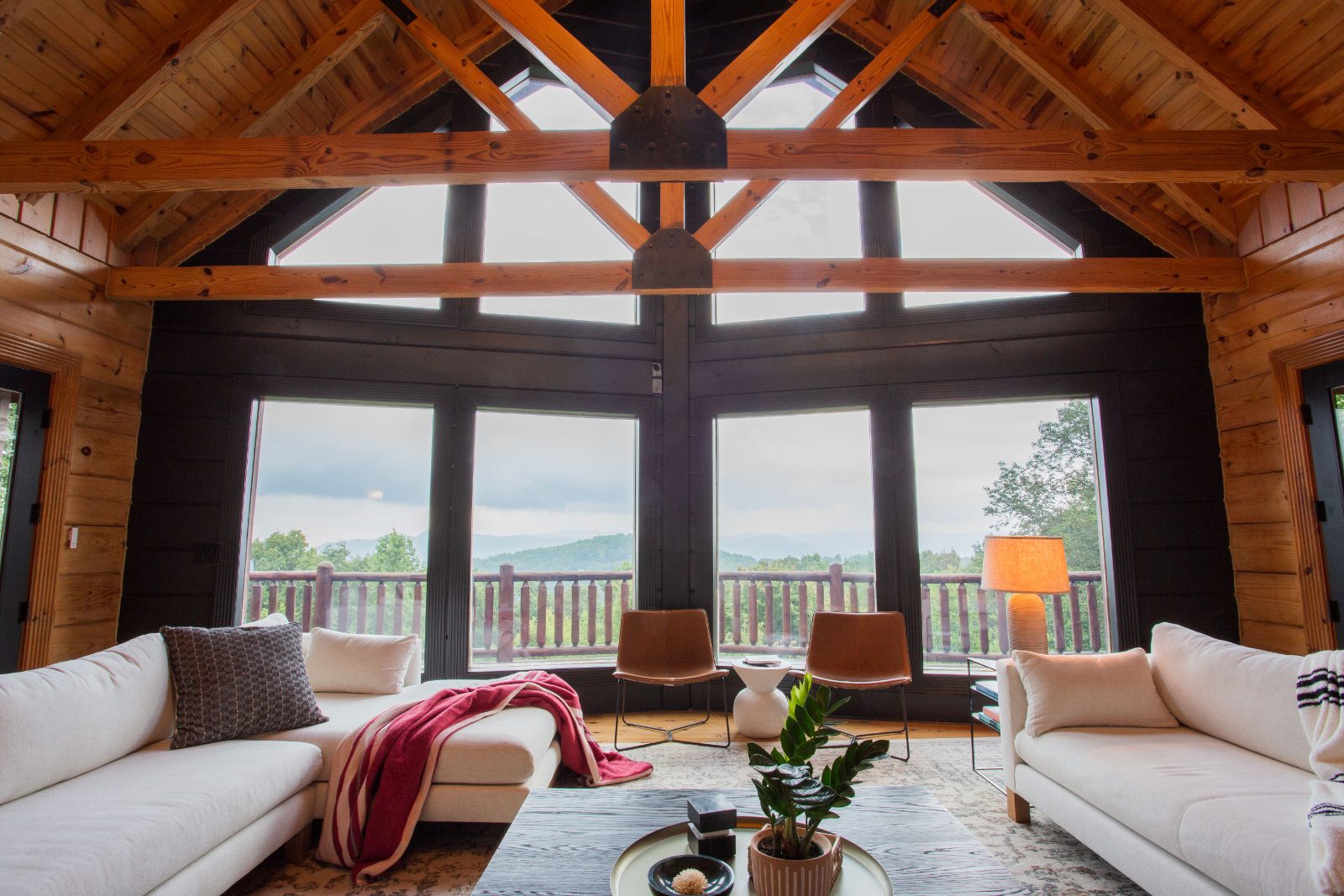 Reading corner with mountain light