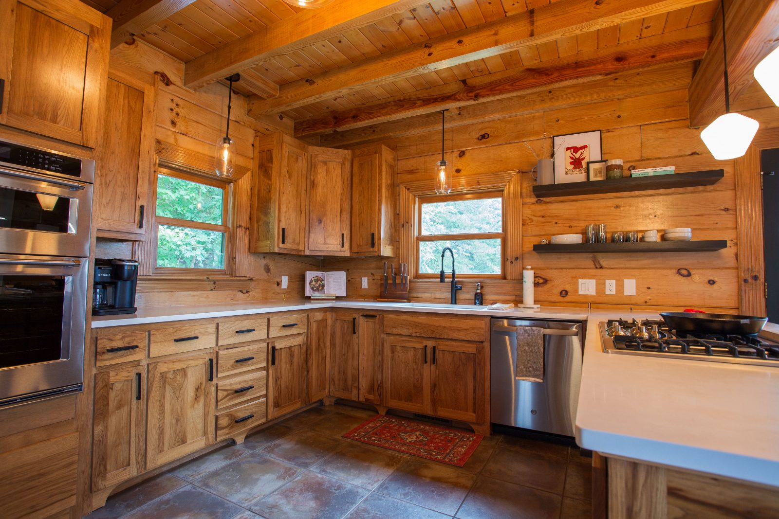Kitchen — range, double oven, and dishwasher