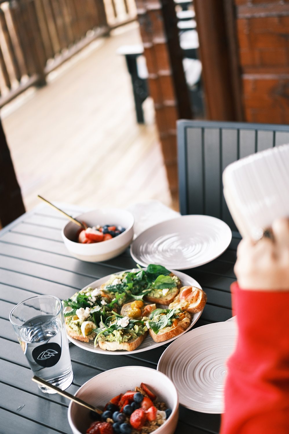 A slow brunch spread across the table in window light