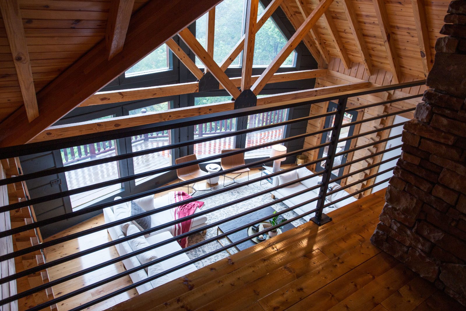 The loft catwalk above the great room