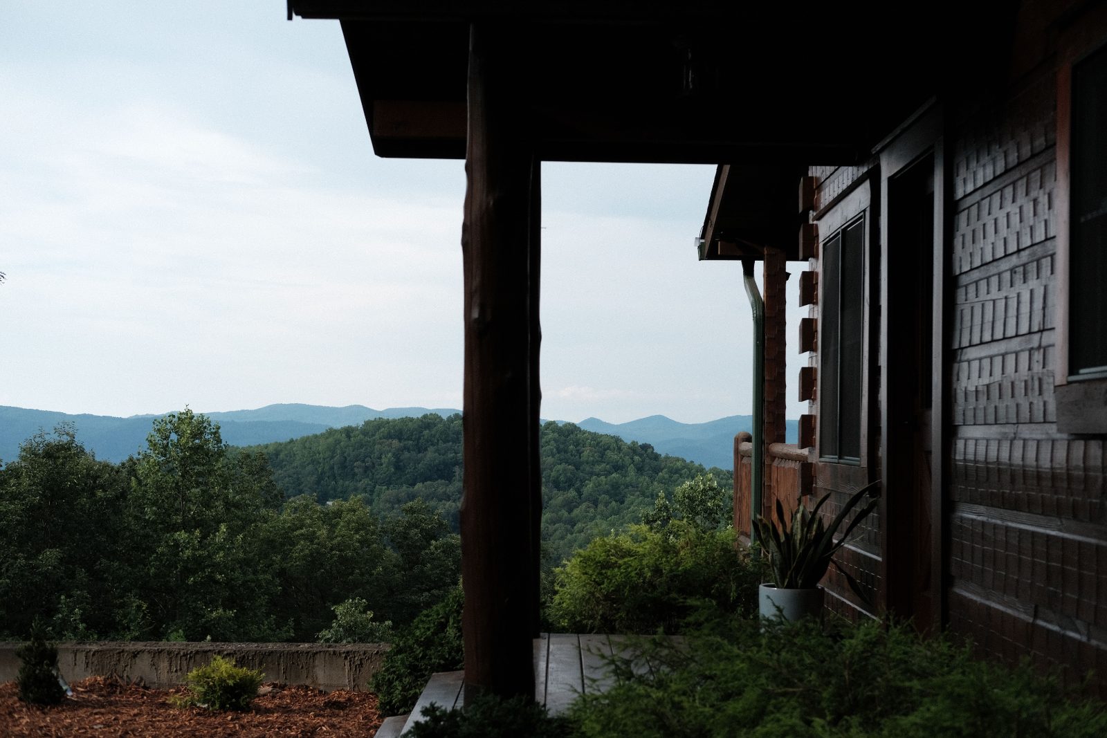 Morning view from the log porch